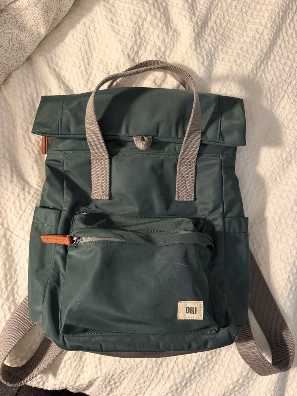 Roll-Top Ori London Women's Backpack in like new condition. Airforce Green